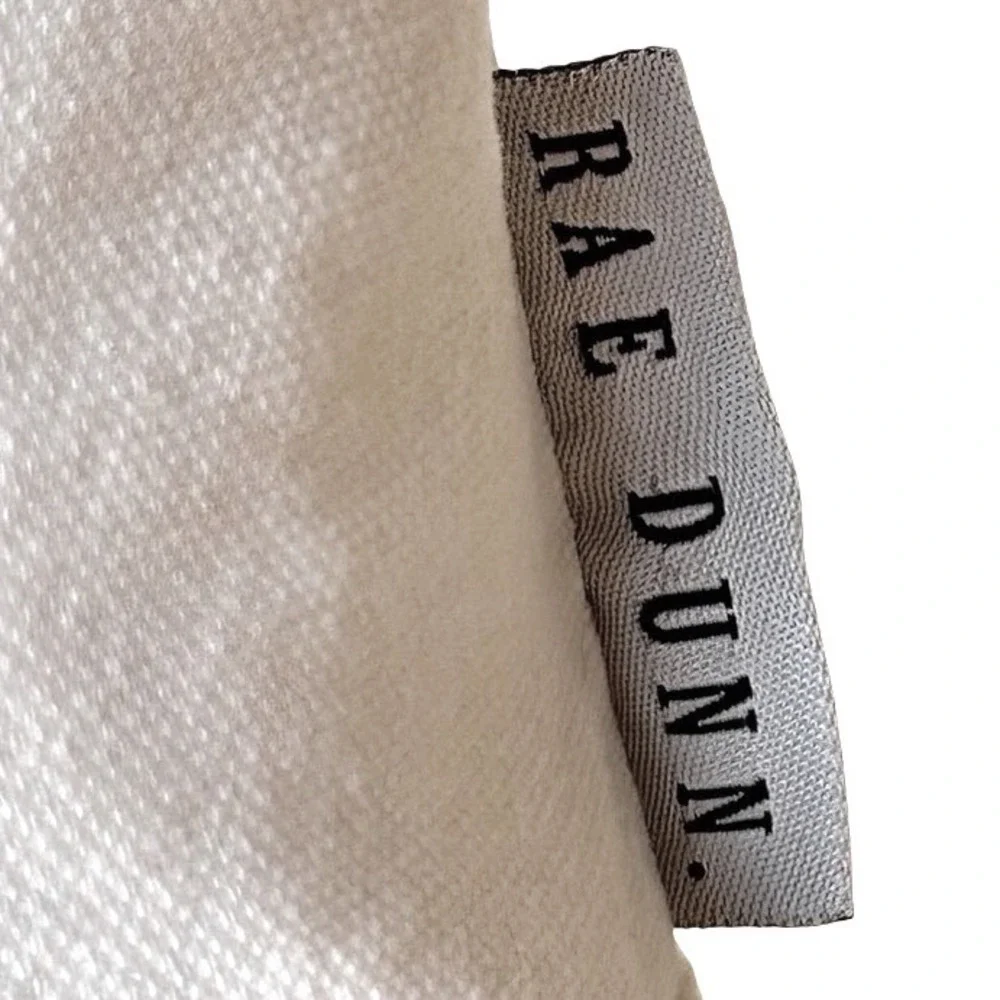 Rae Dunn Bless This Nest Lumbar Pillow White Farmhouse Decorative Accent Cushion